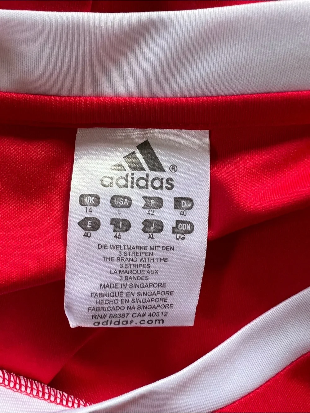 Adidas Red and Black Men's Athletic Jersey